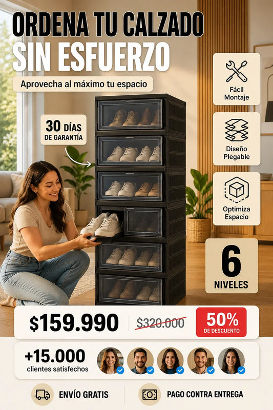 Zapatero Organizador Plegable 6 Niveles